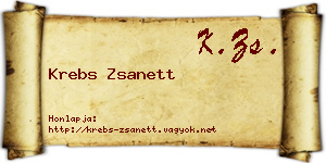 Krebs Zsanett névjegykártya